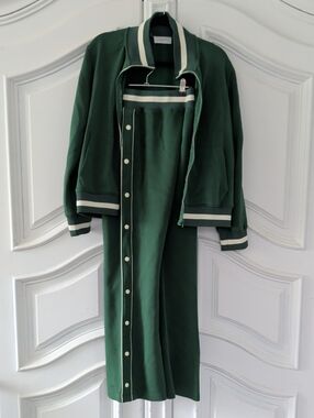 Carly Jean Los Angeles Pickleball Track Jacket and Pants Set with Cream Trim